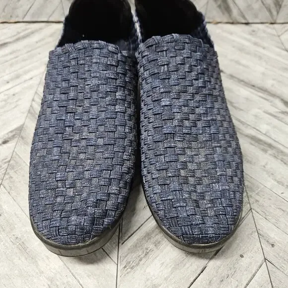 Bernie Mev Smooth Cha Cha Slip On Wedge Blue Womens 40 - Picture 2 of 7